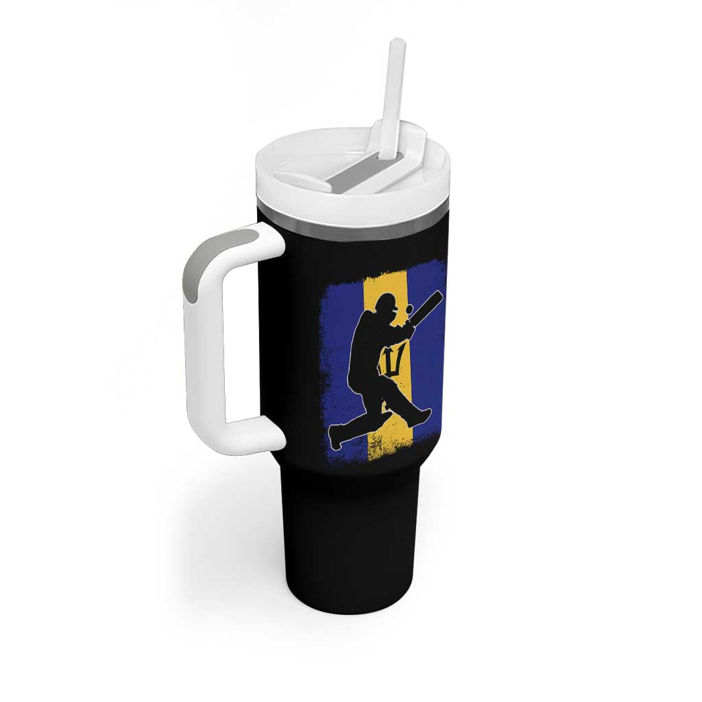 Barbados Cricket Tumbler With Handle Retro Vintage Sport Bajan Flag West Indies Cricket Fan