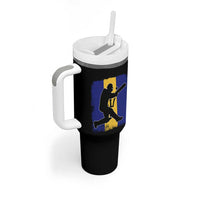 Barbados Cricket Tumbler With Handle Retro Vintage Sport Bajan Flag West Indies Cricket Fan