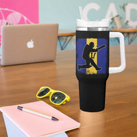 Barbados Cricket Tumbler With Handle Retro Vintage Sport Bajan Flag West Indies Cricket Fan
