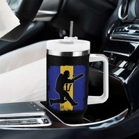 Barbados Cricket Tumbler With Handle Retro Vintage Sport Bajan Flag West Indies Cricket Fan