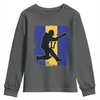 Barbados Cricket Youth Sweatshirt Retro Vintage Sport Bajan Flag West Indies Cricket Fan