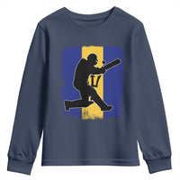 Barbados Cricket Youth Sweatshirt Retro Vintage Sport Bajan Flag West Indies Cricket Fan