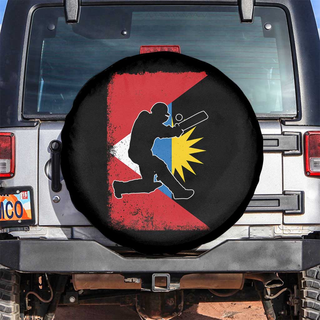 Antigua and Barbuda Cricket Spare Tire Cover Retro Vintage Sport Antiguan Flag West Indies Cricket Fan