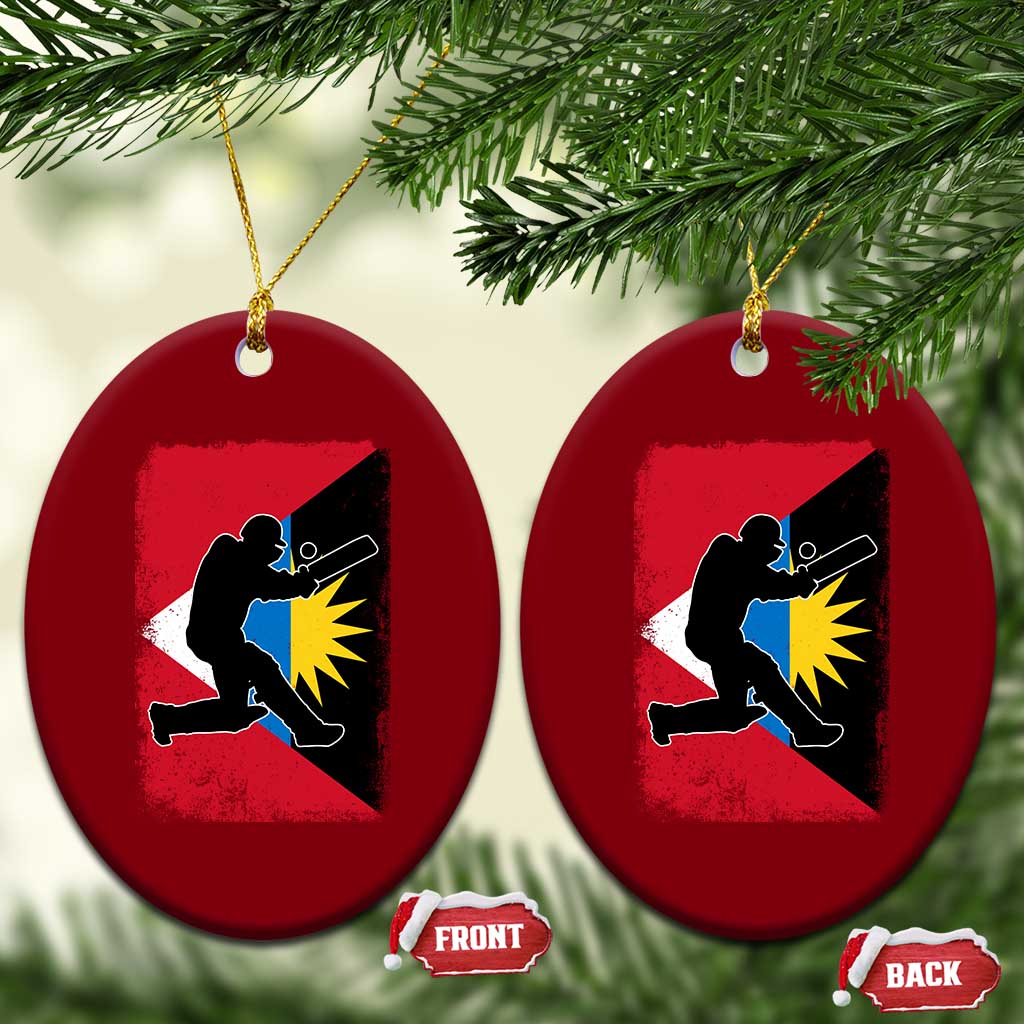 Antigua and Barbuda Cricket Ceramic Ornament Retro Vintage Sport Antiguan Flag West Indies Cricket Fan