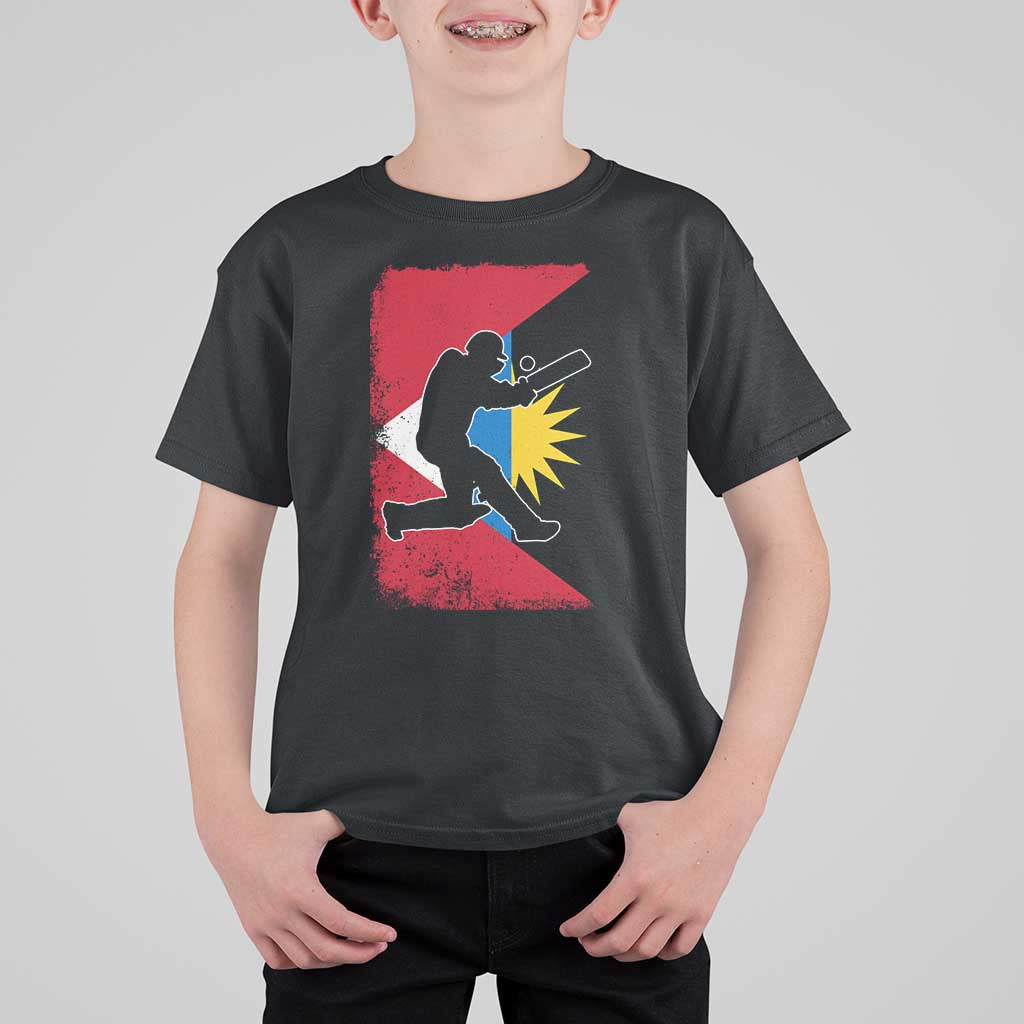 Antigua and Barbuda Cricket T Shirt For Kid Retro Vintage Sport Antiguan Flag West Indies Cricket Fan