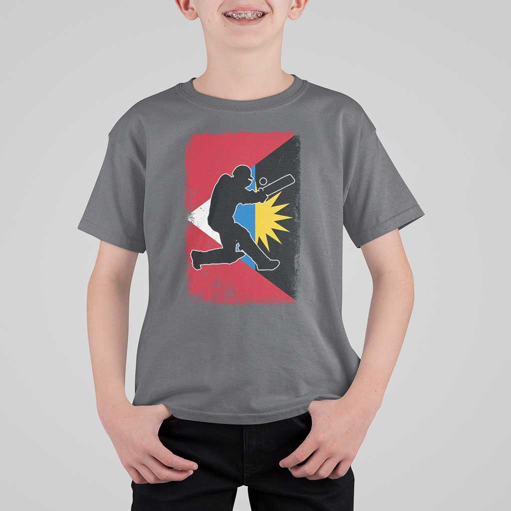 Antigua and Barbuda Cricket T Shirt For Kid Retro Vintage Sport Antiguan Flag West Indies Cricket Fan