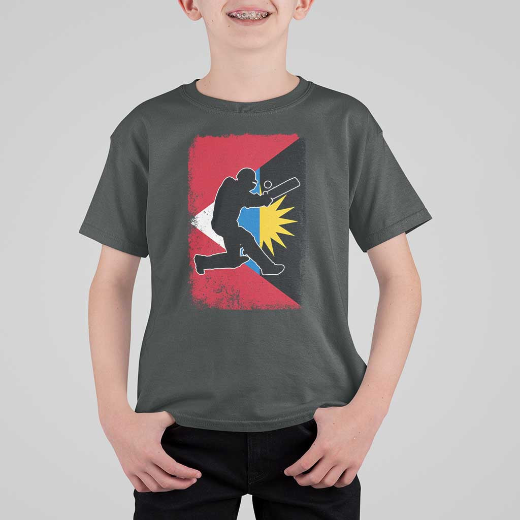 Antigua and Barbuda Cricket T Shirt For Kid Retro Vintage Sport Antiguan Flag West Indies Cricket Fan