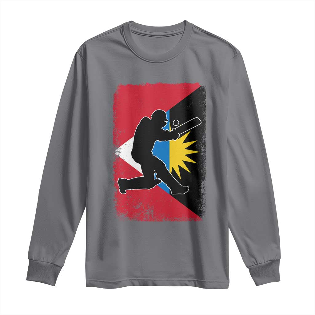 Antigua and Barbuda Cricket Long Sleeve Shirt Retro Vintage Sport Antiguan Flag West Indies Cricket Fan