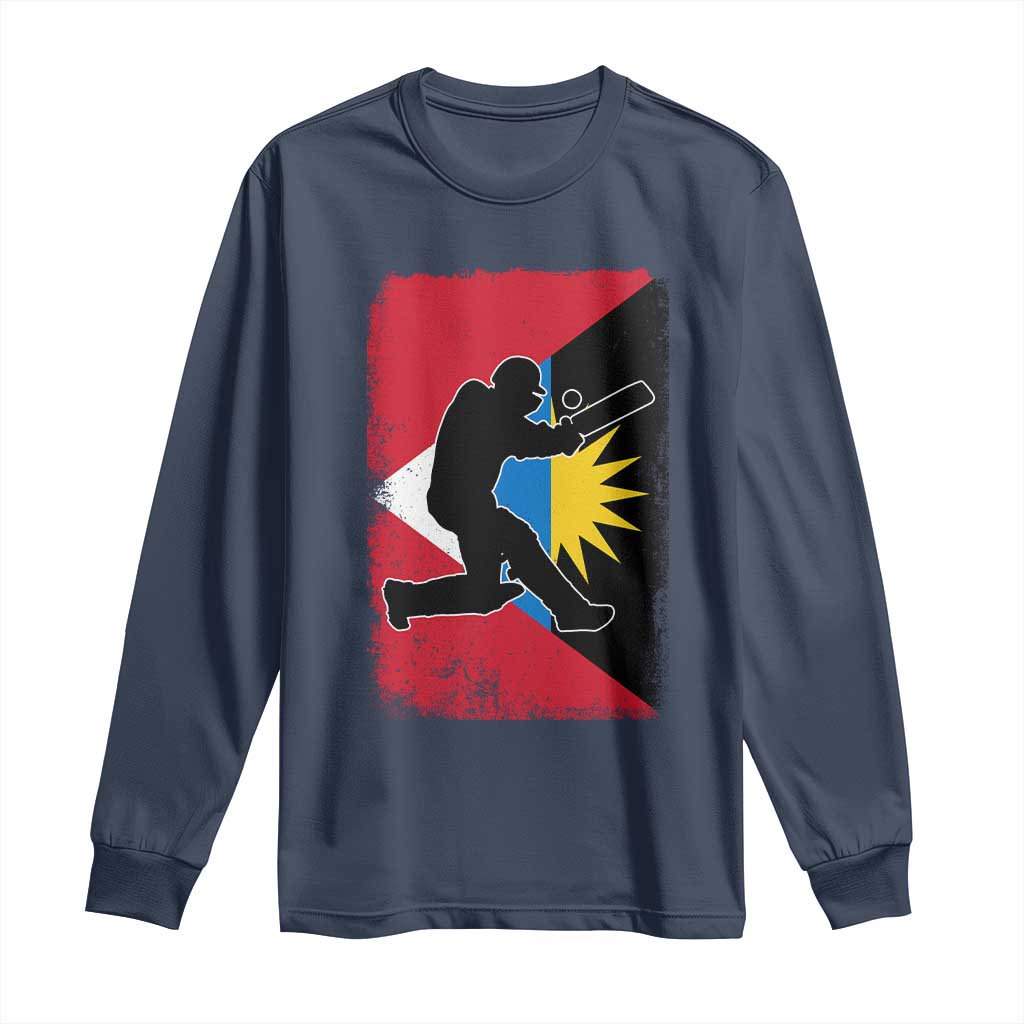 Antigua and Barbuda Cricket Long Sleeve Shirt Retro Vintage Sport Antiguan Flag West Indies Cricket Fan