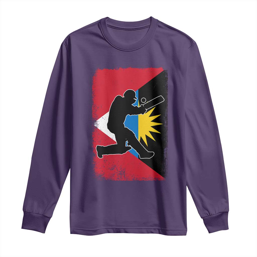 Antigua and Barbuda Cricket Long Sleeve Shirt Retro Vintage Sport Antiguan Flag West Indies Cricket Fan