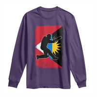 Antigua and Barbuda Cricket Long Sleeve Shirt Retro Vintage Sport Antiguan Flag West Indies Cricket Fan