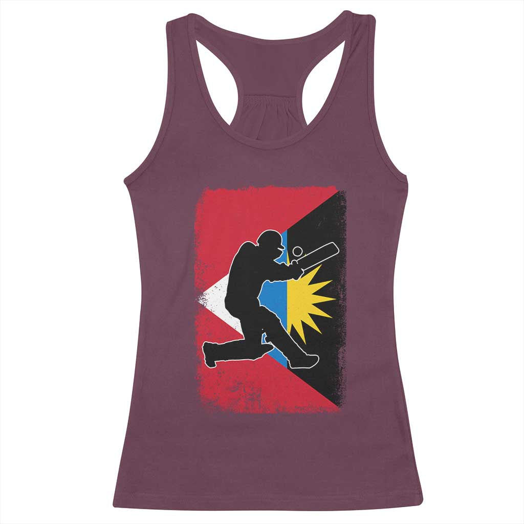 Antigua and Barbuda Cricket Racerback Tank Top Retro Vintage Sport Antiguan Flag West Indies Cricket Fan