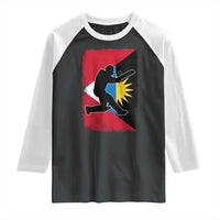 Antigua and Barbuda Cricket Raglan Shirt Retro Vintage Sport Antiguan Flag West Indies Cricket Fan