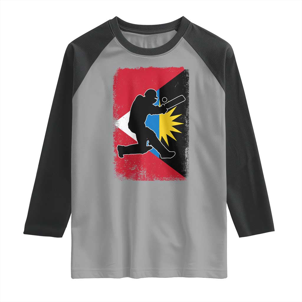 Antigua and Barbuda Cricket Raglan Shirt Retro Vintage Sport Antiguan Flag West Indies Cricket Fan