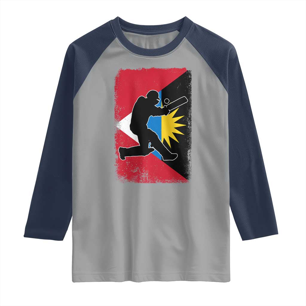 Antigua and Barbuda Cricket Raglan Shirt Retro Vintage Sport Antiguan Flag West Indies Cricket Fan