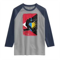 Antigua and Barbuda Cricket Raglan Shirt Retro Vintage Sport Antiguan Flag West Indies Cricket Fan