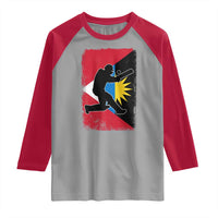 Antigua and Barbuda Cricket Raglan Shirt Retro Vintage Sport Antiguan Flag West Indies Cricket Fan