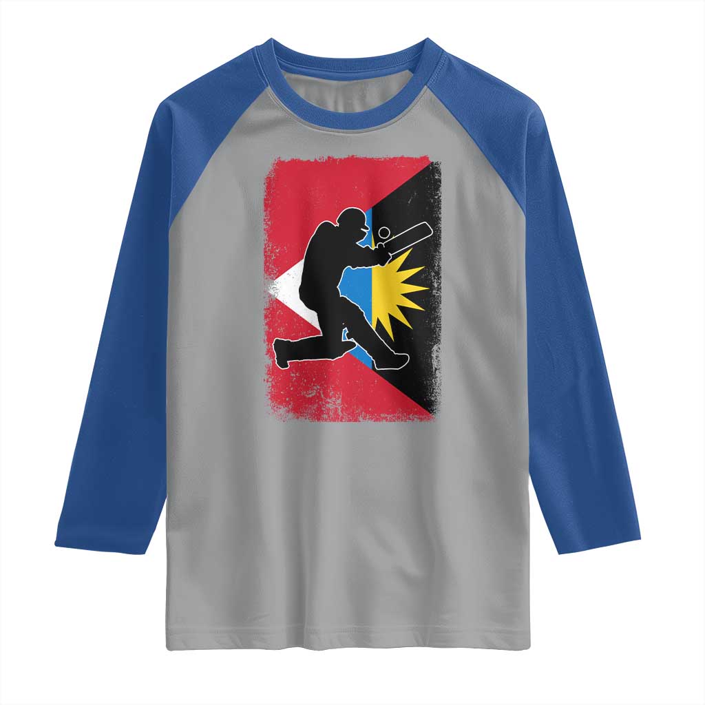 Antigua and Barbuda Cricket Raglan Shirt Retro Vintage Sport Antiguan Flag West Indies Cricket Fan