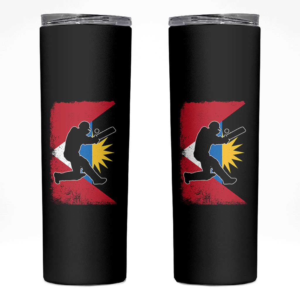 Antigua and Barbuda Cricket Skinny Tumbler Retro Vintage Sport Antiguan Flag West Indies Cricket Fan