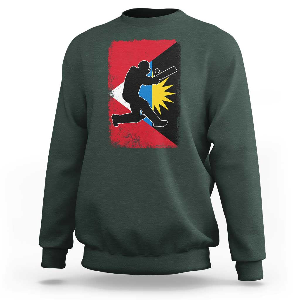 Antigua and Barbuda Cricket Sweatshirt Retro Vintage Sport Antiguan Flag West Indies Cricket Fan