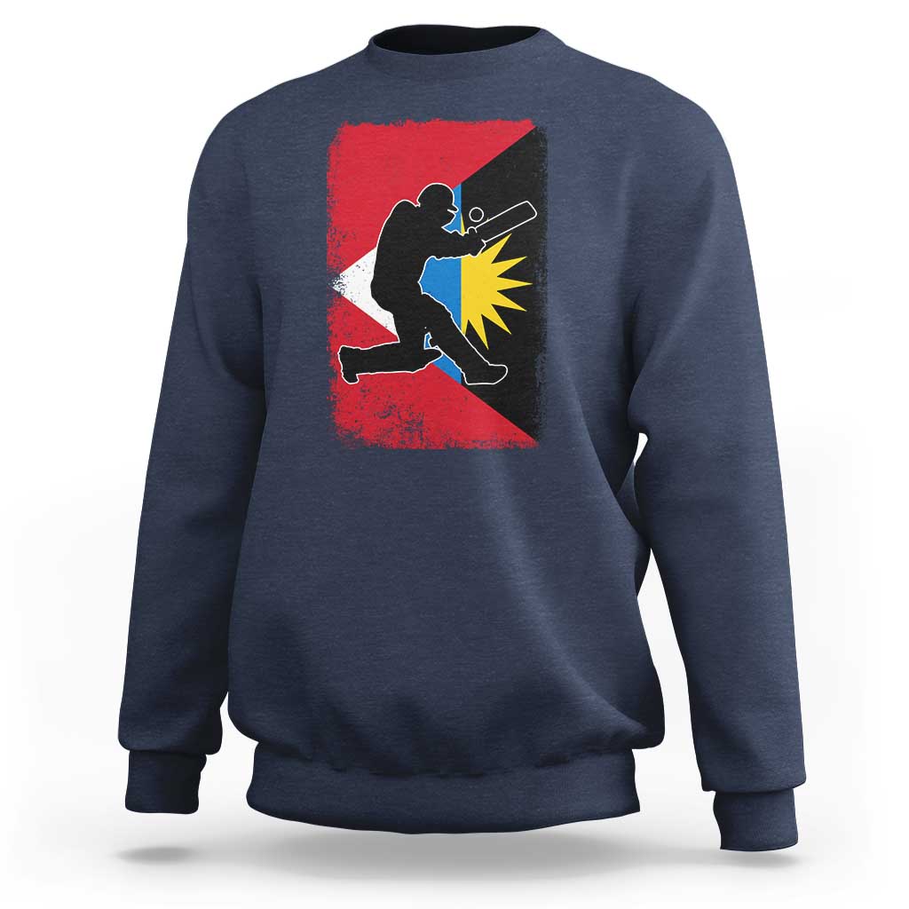 Antigua and Barbuda Cricket Sweatshirt Retro Vintage Sport Antiguan Flag West Indies Cricket Fan