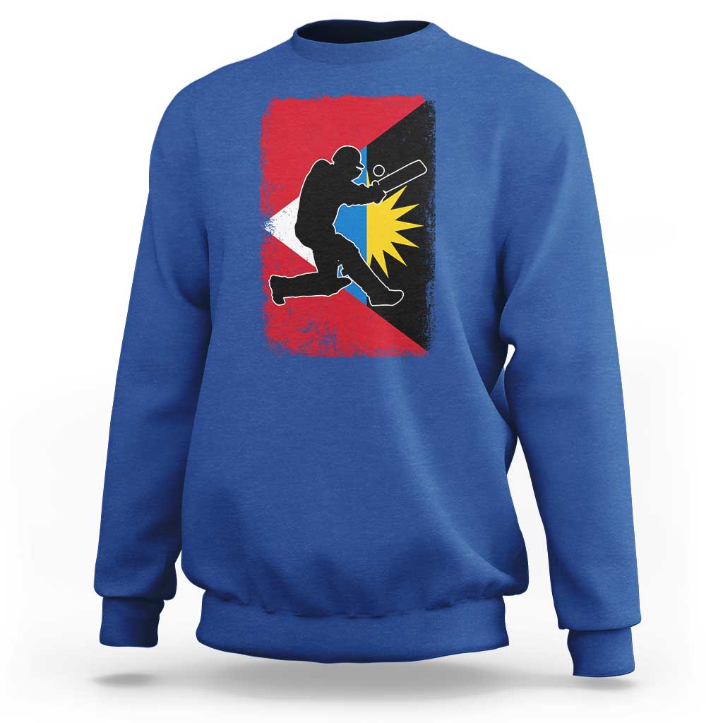 Antigua and Barbuda Cricket Sweatshirt Retro Vintage Sport Antiguan Flag West Indies Cricket Fan