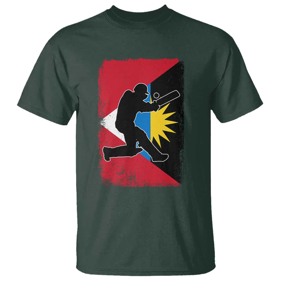 Antigua and Barbuda Cricket T Shirt Retro Vintage Sport Antiguan Flag West Indies Cricket Fan