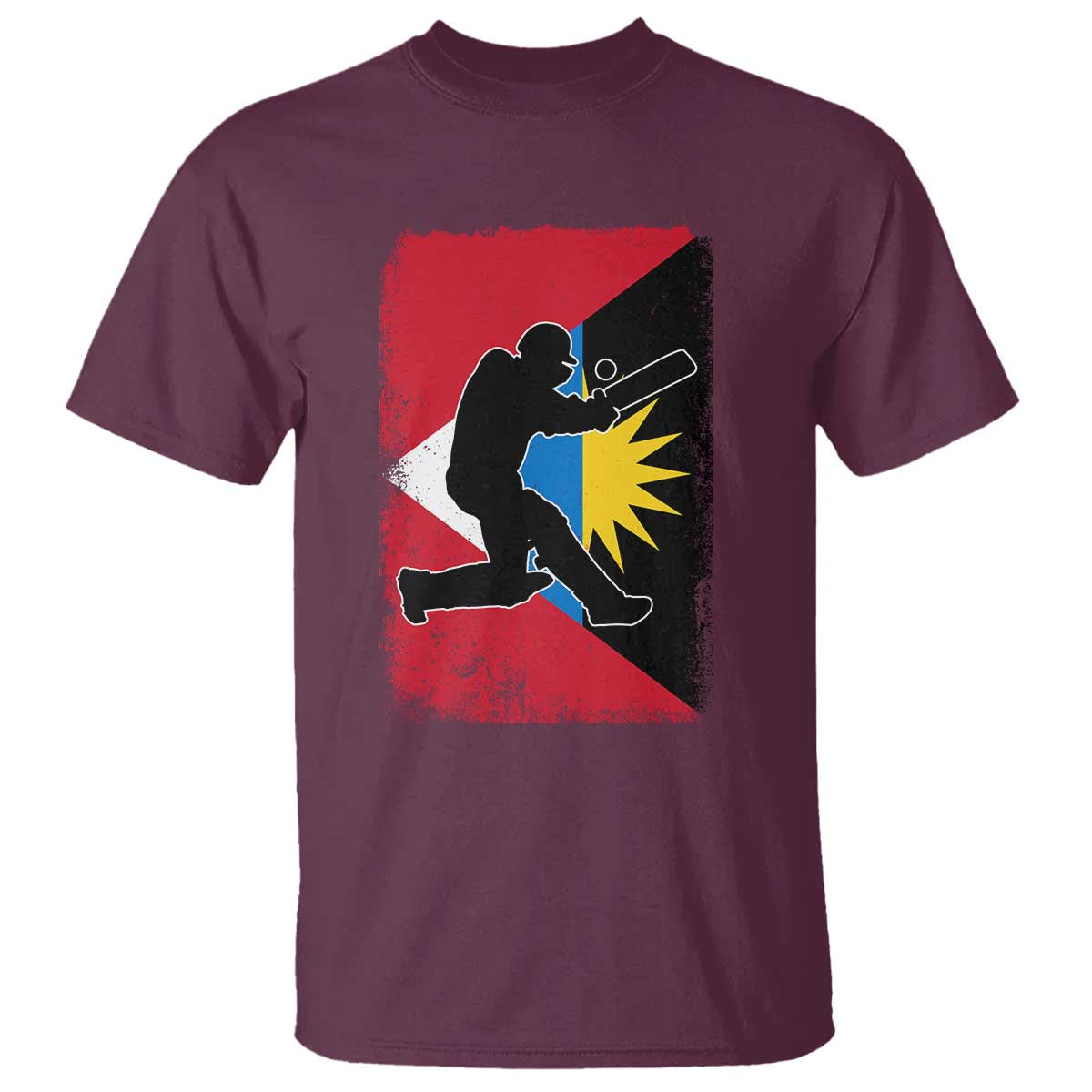 Antigua and Barbuda Cricket T Shirt Retro Vintage Sport Antiguan Flag West Indies Cricket Fan