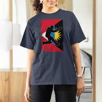 Antigua and Barbuda Cricket T Shirt For Women Retro Vintage Sport Antiguan Flag West Indies Cricket Fan