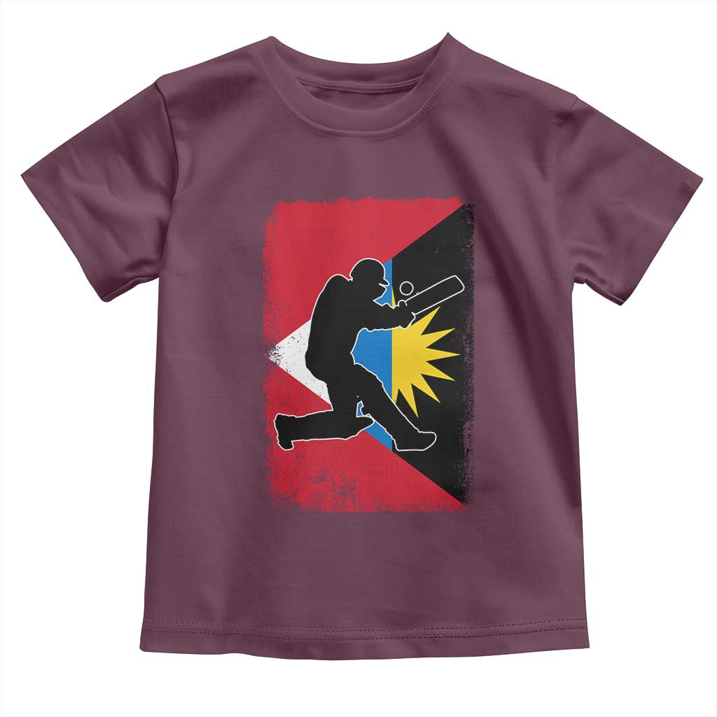 Antigua and Barbuda Cricket Toddler T Shirt Retro Vintage Sport Antiguan Flag West Indies Cricket Fan