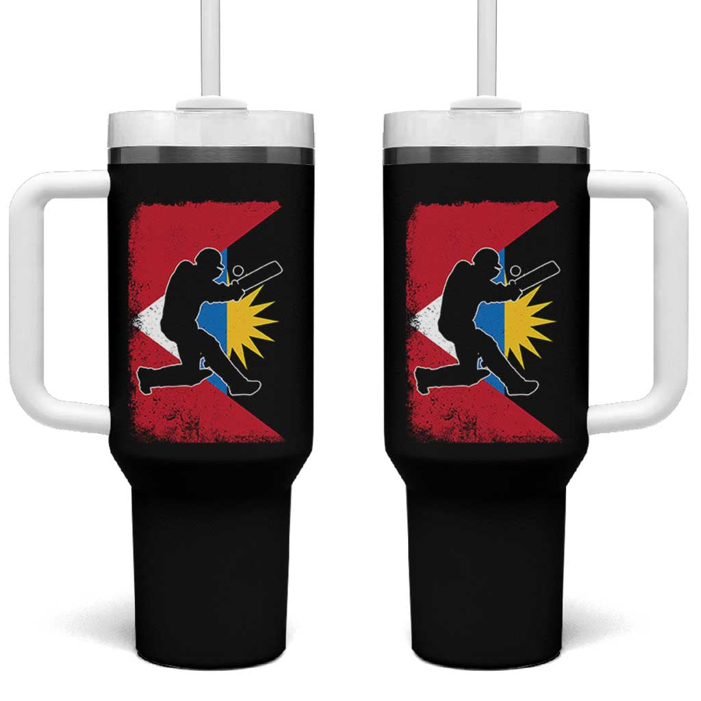 Antigua and Barbuda Cricket Tumbler With Handle Retro Vintage Sport Antiguan Flag West Indies Cricket Fan
