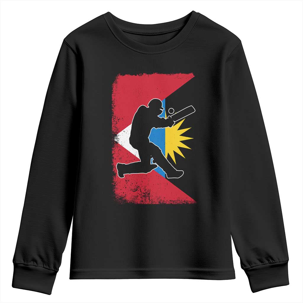 Antigua and Barbuda Cricket Youth Sweatshirt Retro Vintage Sport Antiguan Flag West Indies Cricket Fan