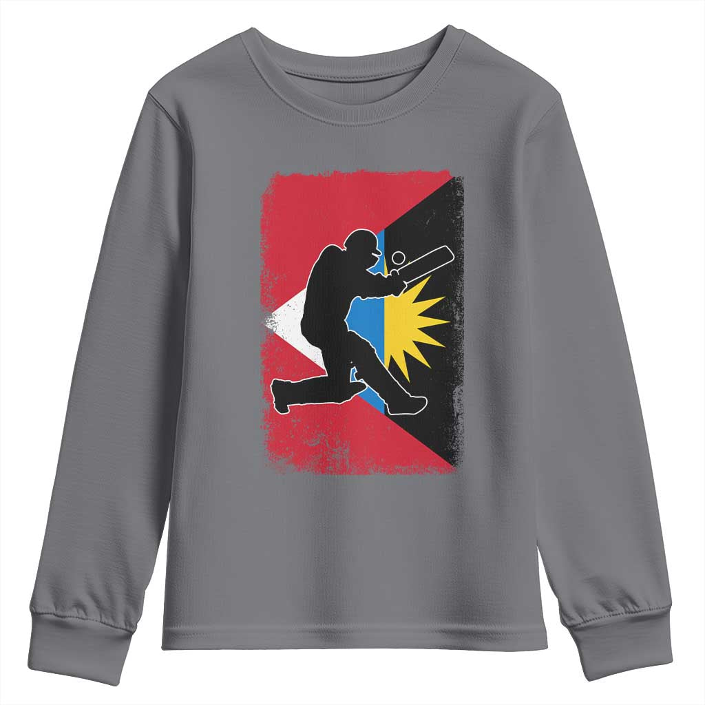 Antigua and Barbuda Cricket Youth Sweatshirt Retro Vintage Sport Antiguan Flag West Indies Cricket Fan