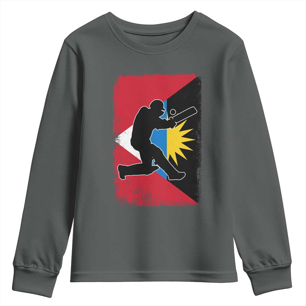 Antigua and Barbuda Cricket Youth Sweatshirt Retro Vintage Sport Antiguan Flag West Indies Cricket Fan