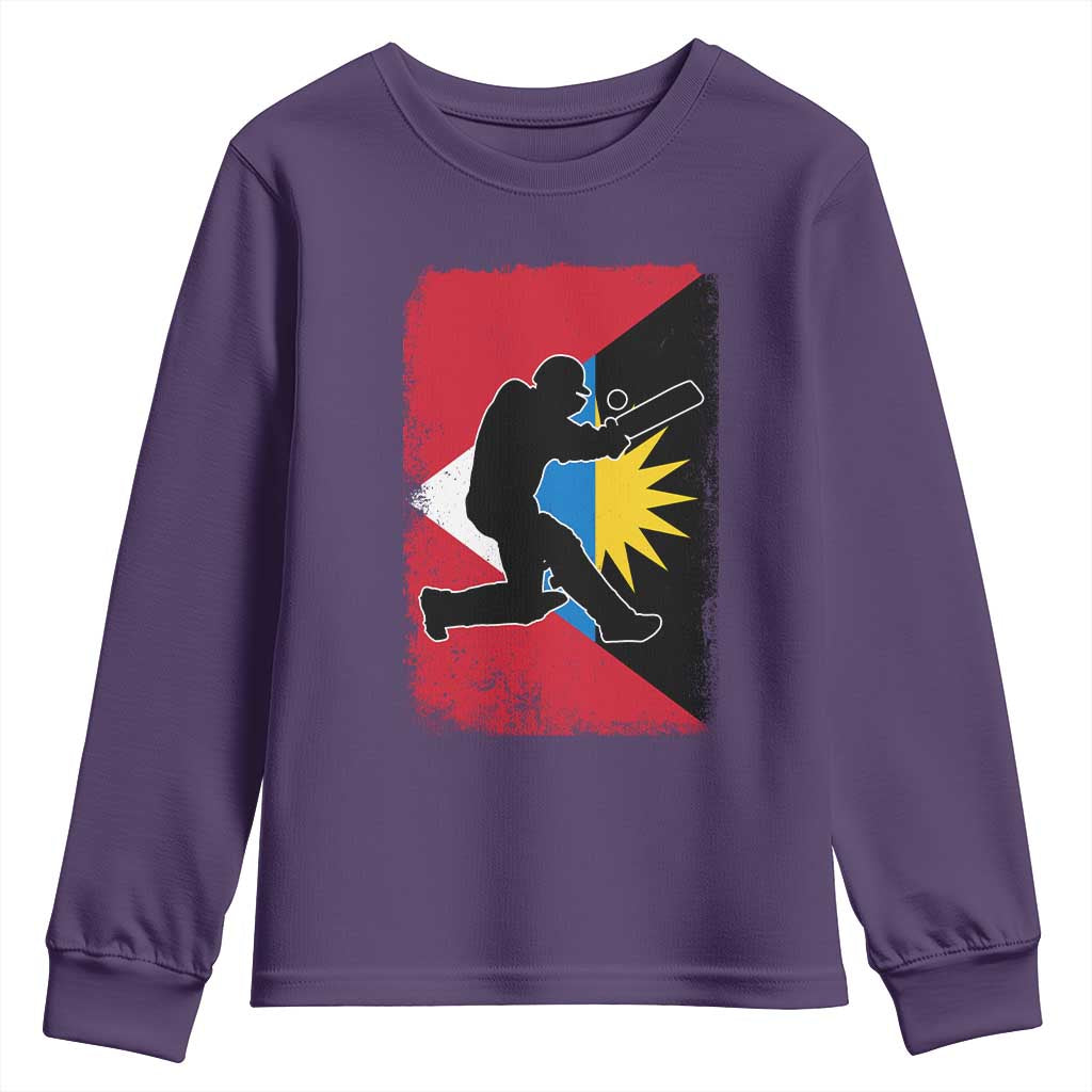 Antigua and Barbuda Cricket Youth Sweatshirt Retro Vintage Sport Antiguan Flag West Indies Cricket Fan