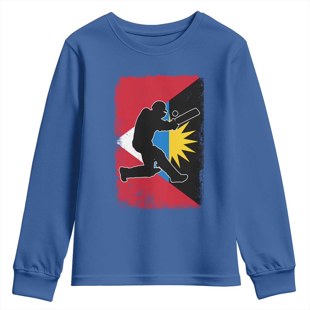 Antigua and Barbuda Cricket Youth Sweatshirt Retro Vintage Sport Antiguan Flag West Indies Cricket Fan