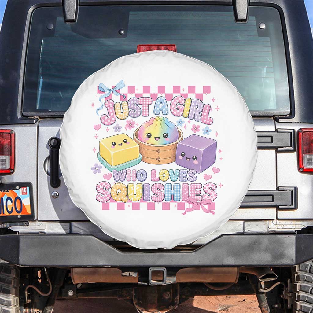 Just A Girl Who Loves Squishies Spare Tire Cover Cute Kawaii Dumpling Graphic Coquette Bow Girls