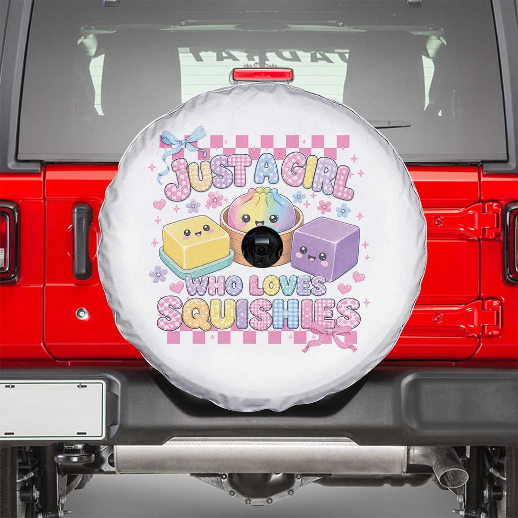 Just A Girl Who Loves Squishies Spare Tire Cover Cute Kawaii Dumpling Graphic Coquette Bow Girls