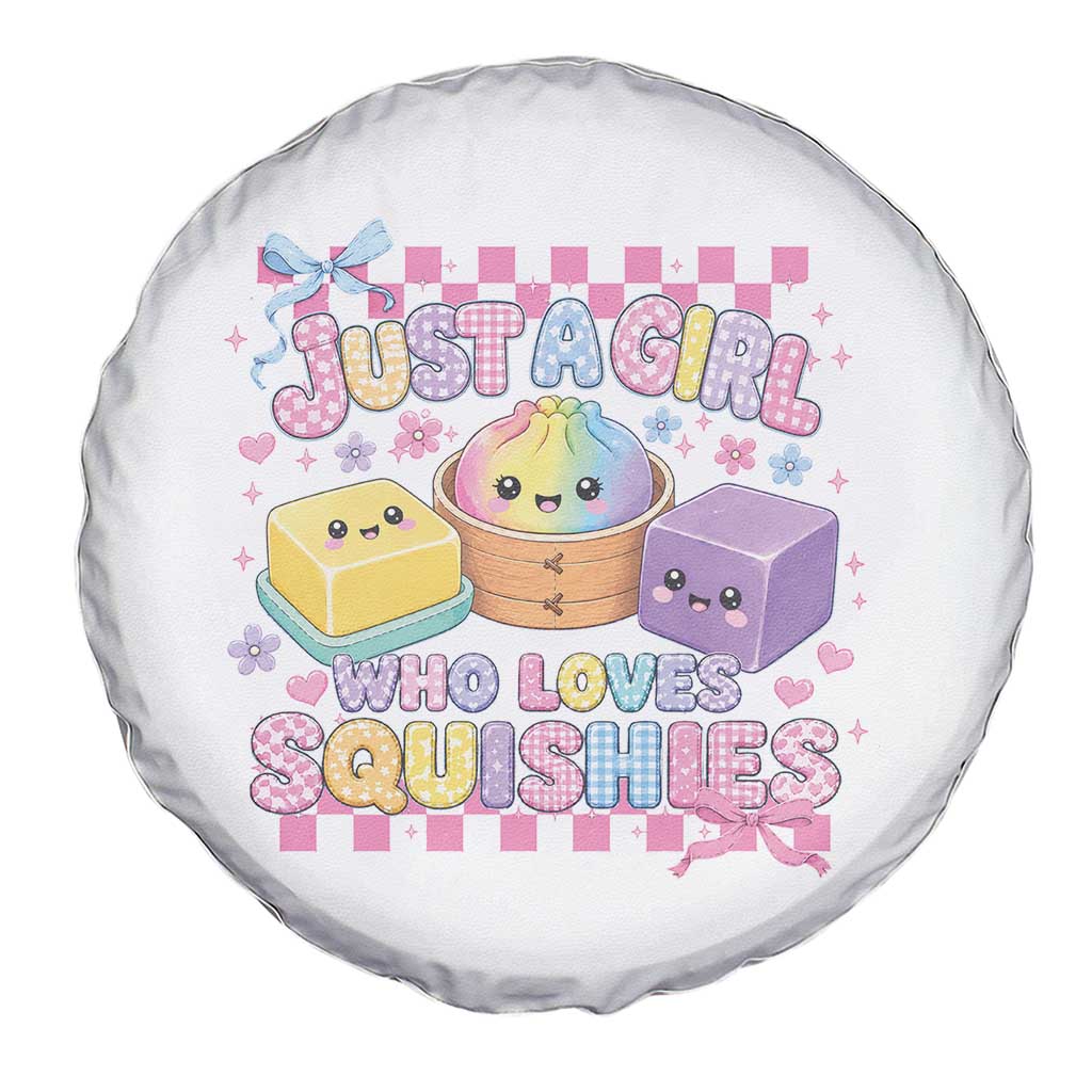 Just A Girl Who Loves Squishies Spare Tire Cover Cute Kawaii Dumpling Graphic Coquette Bow Girls