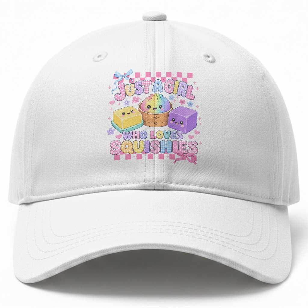 Just A Girl Who Loves Squishies Baseball Cap Cute Kawaii Dumpling Graphic Coquette Bow Girls