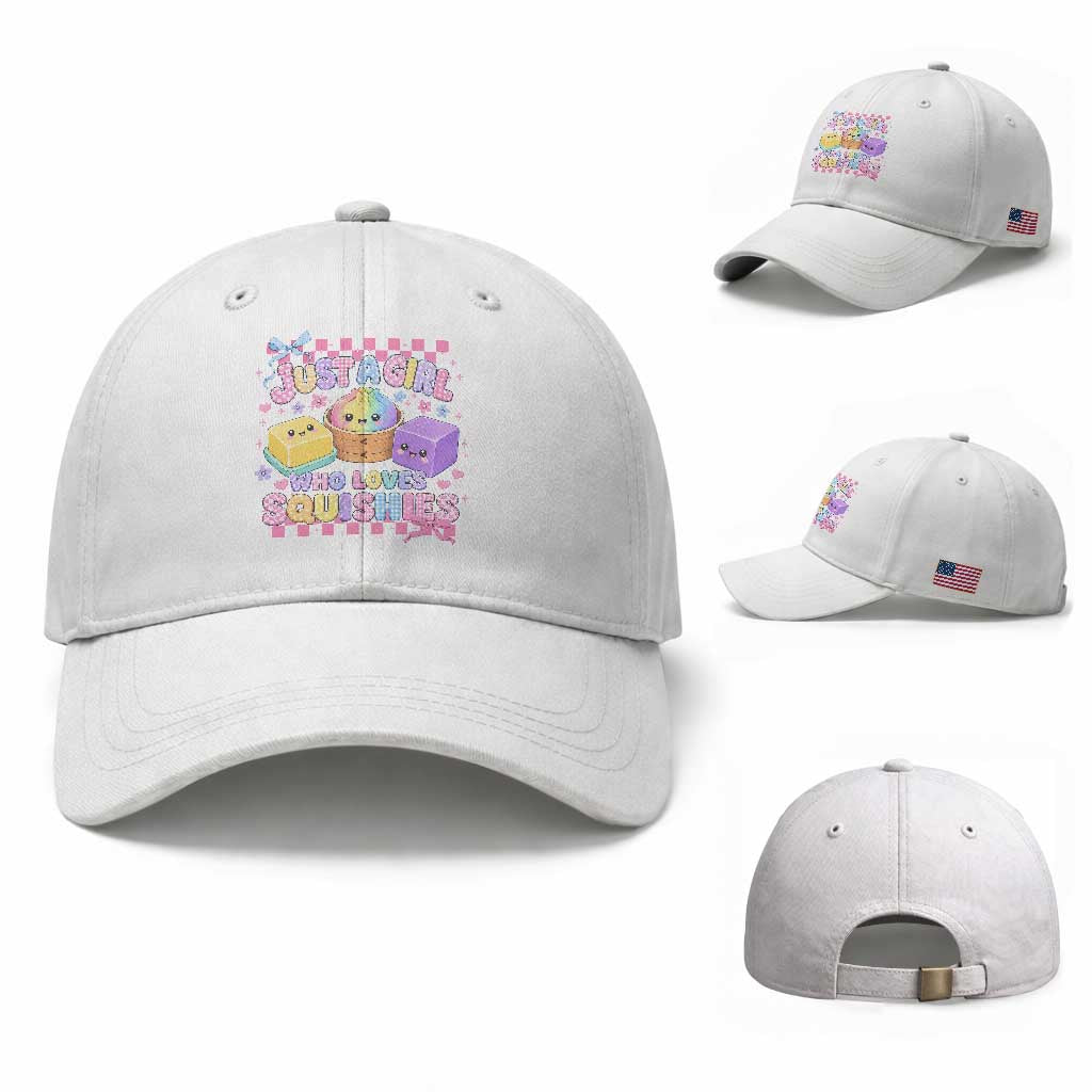 Just A Girl Who Loves Squishies Baseball Cap Cute Kawaii Dumpling Graphic Coquette Bow Girls