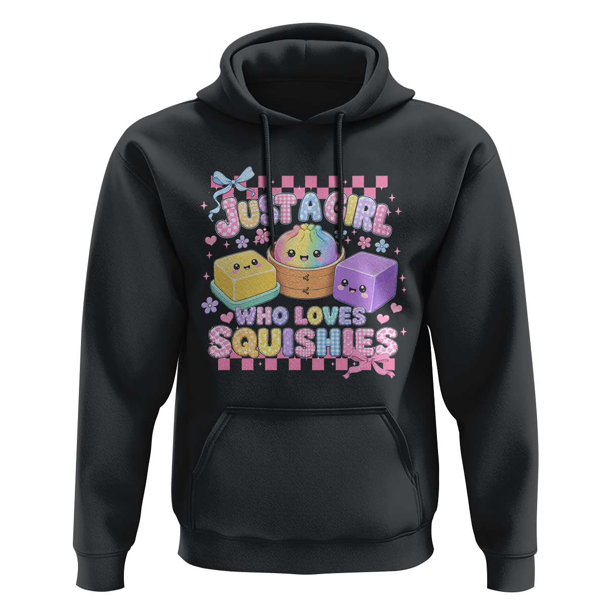 Just A Girl Who Loves Squishies Hoodie Cute Kawaii Dumpling Graphic Coquette Bow Girls