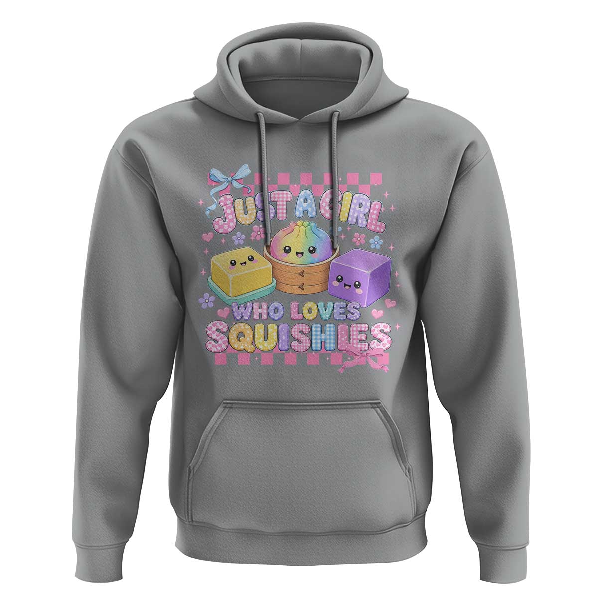 Just A Girl Who Loves Squishies Hoodie Cute Kawaii Dumpling Graphic Coquette Bow Girls