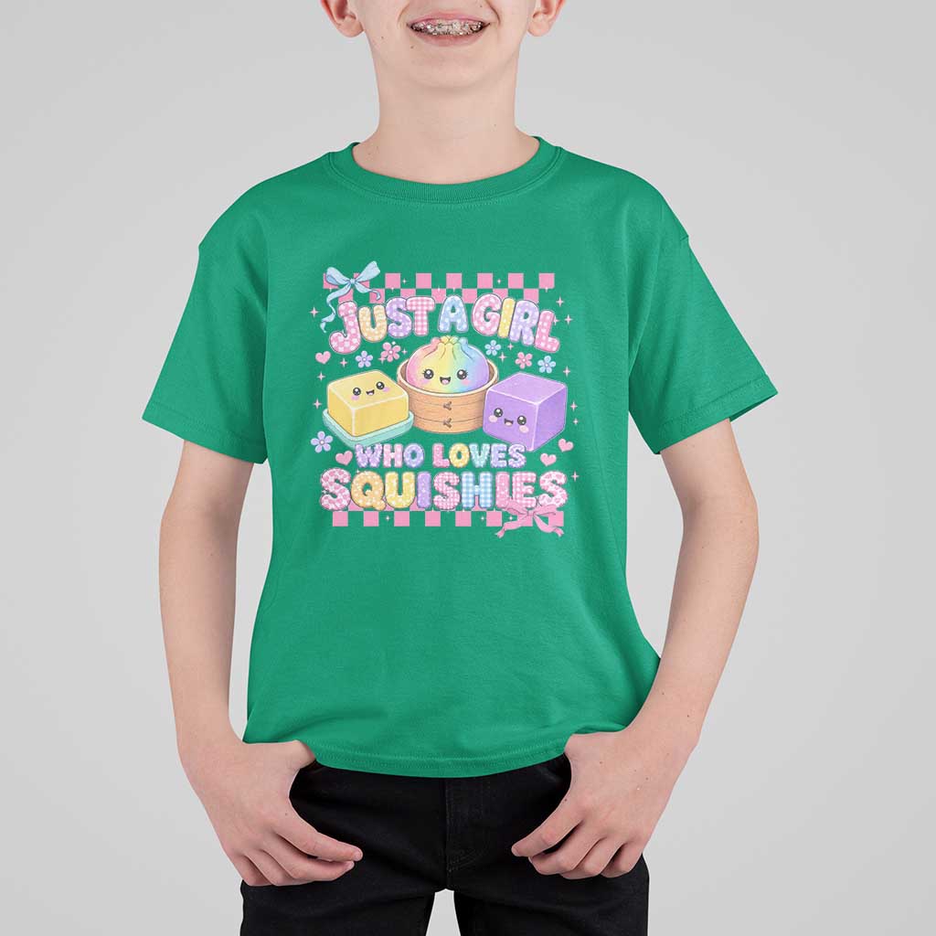 Just A Girl Who Loves Squishies T Shirt For Kid Cute Kawaii Dumpling Graphic Coquette Bow Girls
