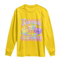 Just A Girl Who Loves Squishies Long Sleeve Shirt Cute Kawaii Dumpling Graphic Coquette Bow Girls