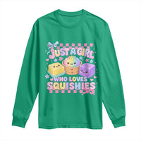 Just A Girl Who Loves Squishies Long Sleeve Shirt Cute Kawaii Dumpling Graphic Coquette Bow Girls
