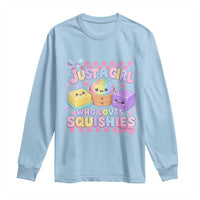 Just A Girl Who Loves Squishies Long Sleeve Shirt Cute Kawaii Dumpling Graphic Coquette Bow Girls