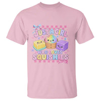 Just A Girl Who Loves Squishies T Shirt Cute Kawaii Dumpling Graphic Coquette Bow Girls