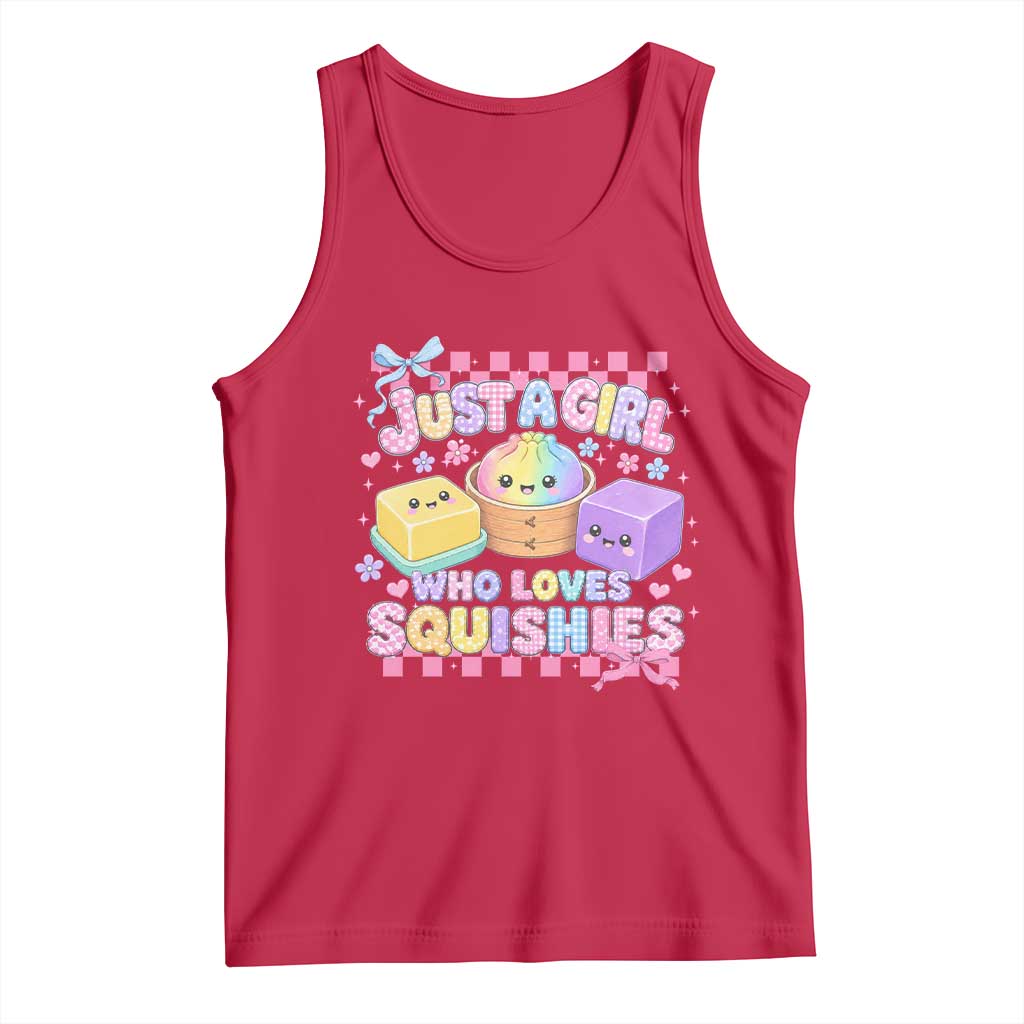 Just A Girl Who Loves Squishies Tank Top Cute Kawaii Dumpling Graphic Coquette Bow Girls