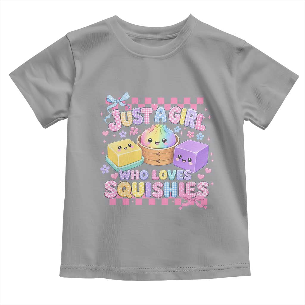 Just A Girl Who Loves Squishies Toddler T Shirt Cute Kawaii Dumpling Graphic Coquette Bow Girls